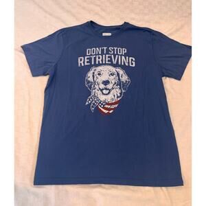 NWOT, State of Maine official apparal, Don't Stop Retrieving, blue large t-shirt
